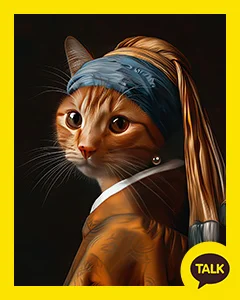 A Cat With Pearl Earrings 카카오톡 테마 카톡테마 무료 다운로드