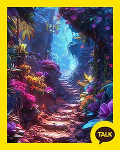 A Forest Road Full Of Purple Flowers 카카오톡 테마 카톡테마 무료 다운로드