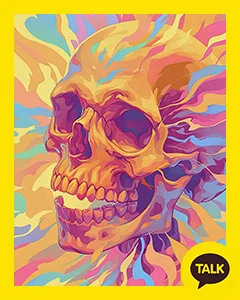 Skull In Pastel Color Explosion 카카오톡 테마 카톡테마 무료 다운로드
